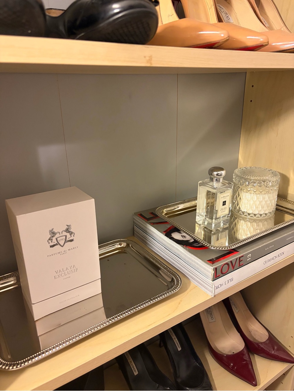 Silver toned Vintage tray set